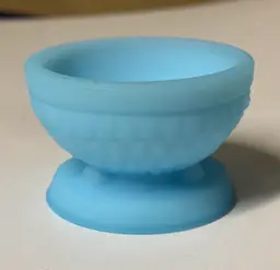 Fenton Light Blue Satin Glass Owl Fairy Lamp Candleholder BOTTOM ONLY 2” tall