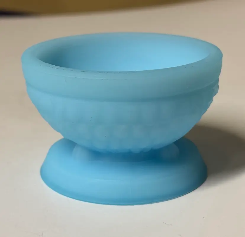 Fenton Light Blue Satin Glass Owl Fairy Lamp Candleholder BOTTOM ONLY 2” tall