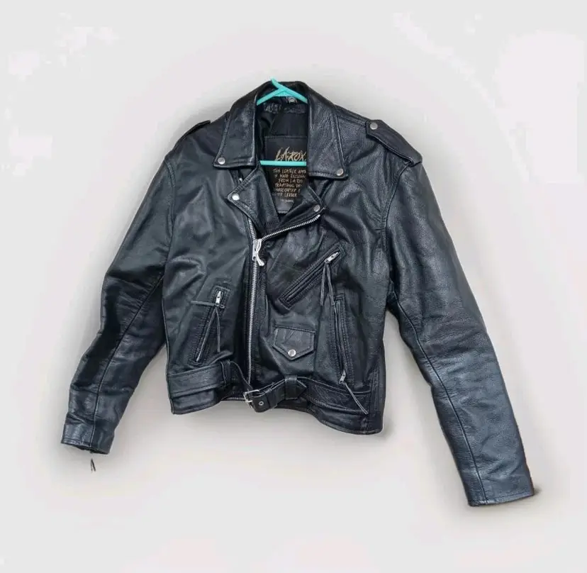 Vtg 1990s L.A. ROXX Cafe Racer Motorcycle Leather Bomber Jacket Coat Mens 42