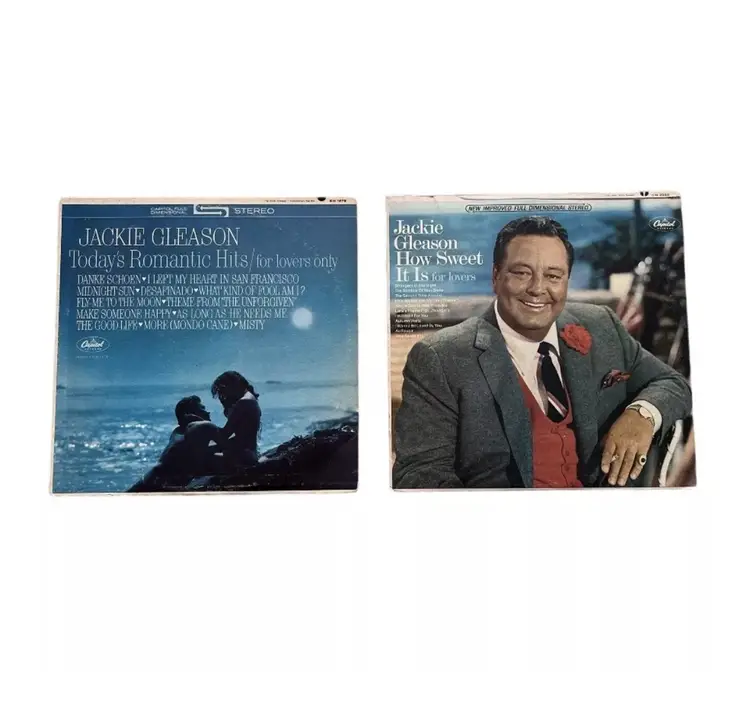 Vintage Vinyl Lot of 2 Jackie Gleason LP 12" Vinyl Records Romantic Hits Lovers