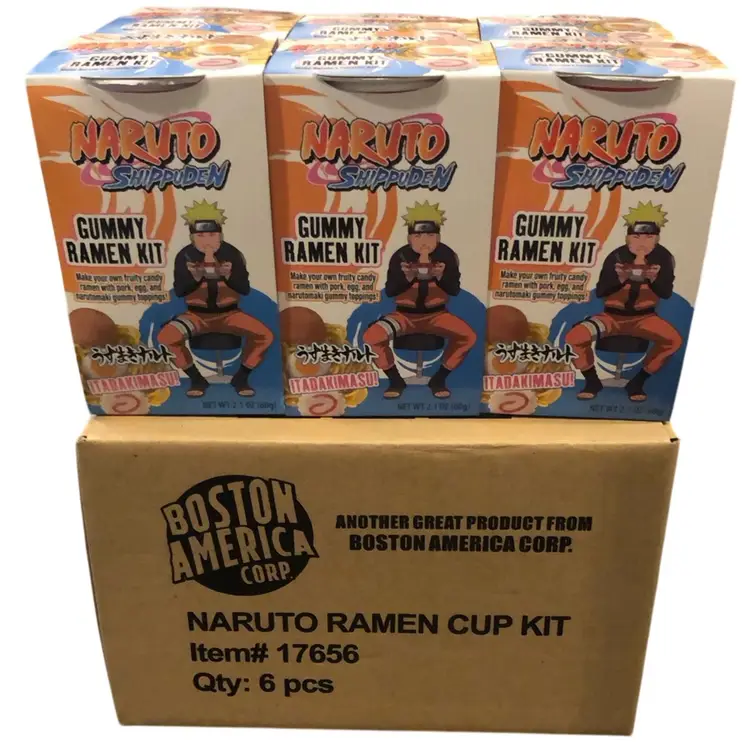 Stocking Stuffers - Naruto Shippuden Gummy Ramen Kit - One Case Lot of 6 Per Case