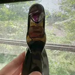 Vtg Mosser Glass Jenny Girl Figurine Black Grey Transparent Spooky Nun Halloween