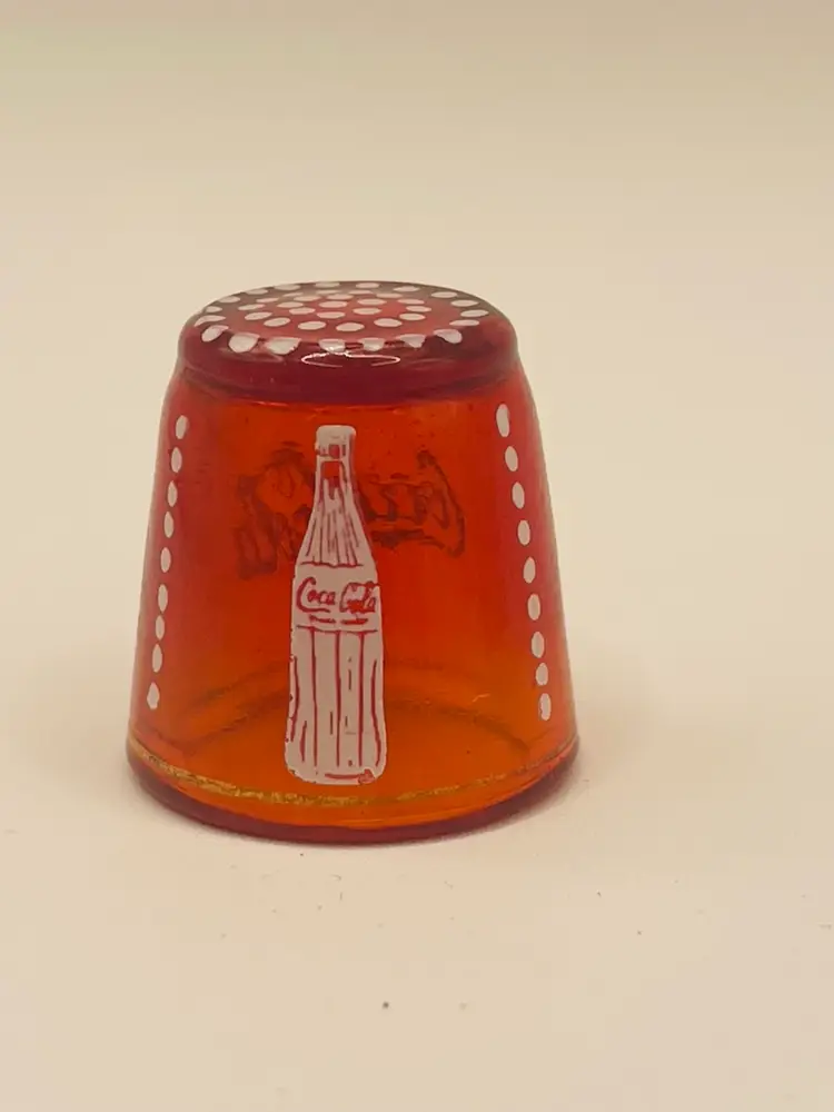 Vintage Coca-Cola Amberina Glass Thimble