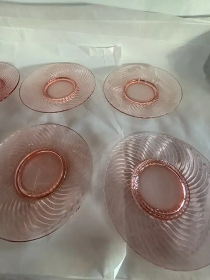 Set 6 Imperial pink depression salad plate
