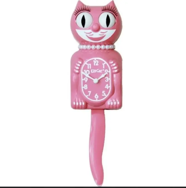 RETIRED Strawberry Ice Pink Lady Kit-Cat Clock