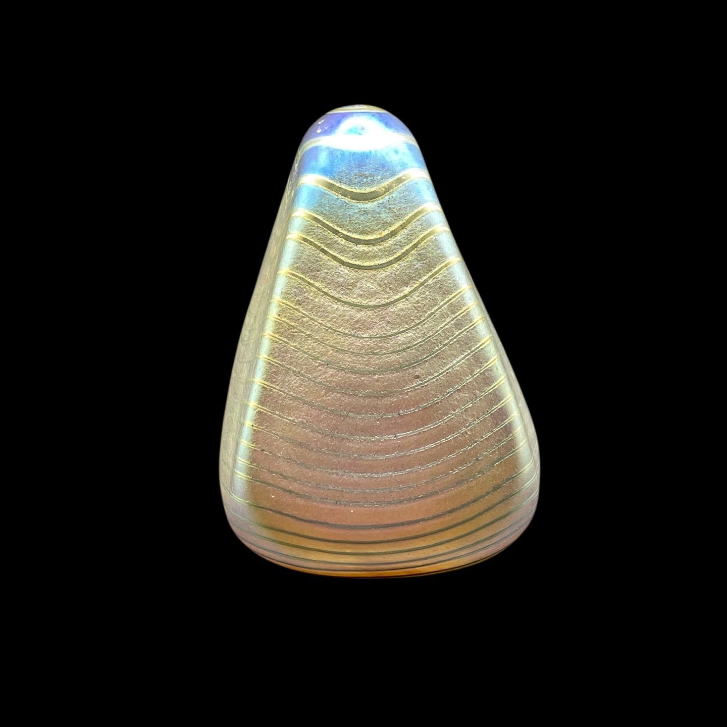 Niknax · Vintage Robert Held Iridescent Art Glass Pyramid Paperweight