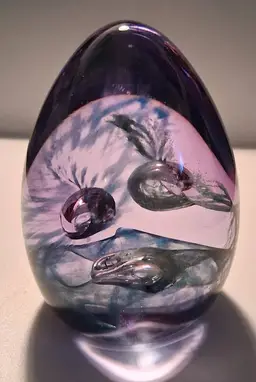 Caithness, Scotland NEW IN BOX, TARTAN WEAVE 'ANCIENT' Large Neodymium Egg Paperweight