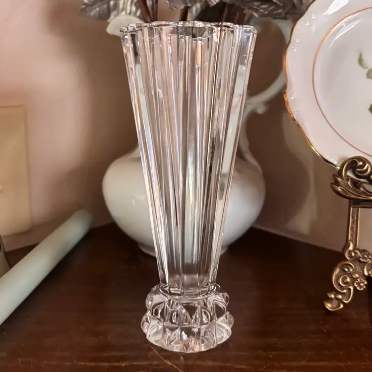 Vintage Rosenthal Germany Blossom 24% Lead Crystal Candle Holder Vase