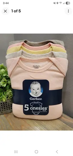 Lot of 4 Gerber Onesies 5 Pack 0-3 months 8 to 12 pounds New Different Colors lot of 4