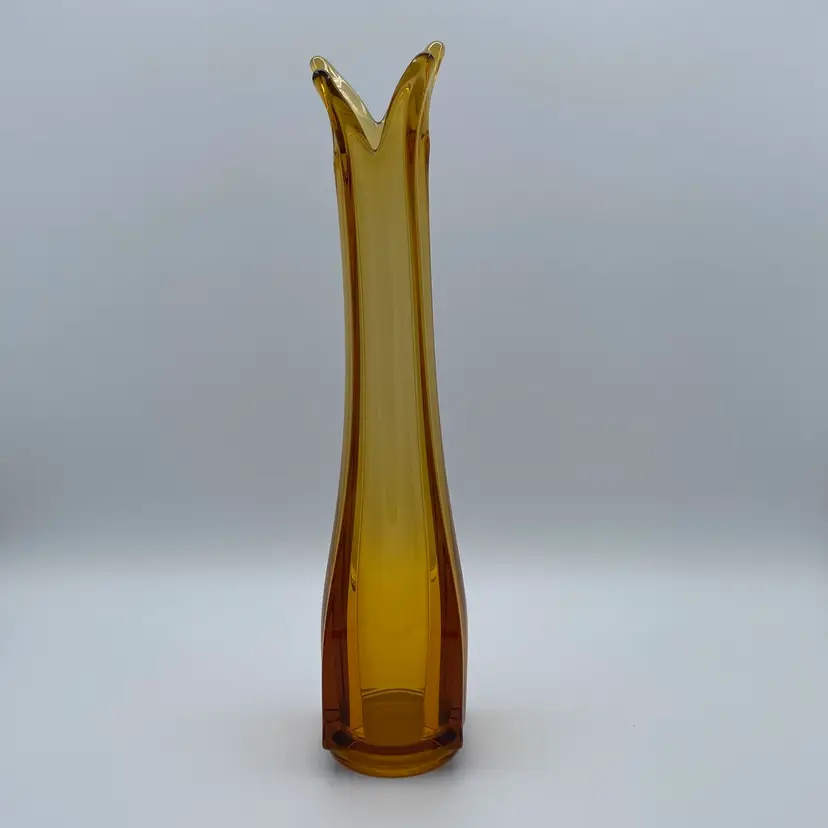 LE Smith four square amber swung vase