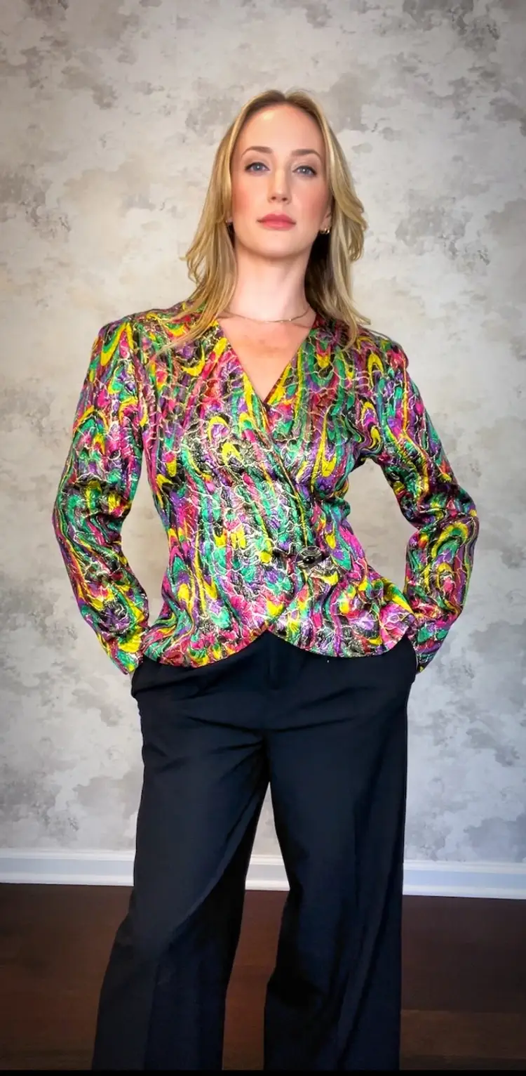 Anne Crimmins for Umi Collections Metallic Blazer