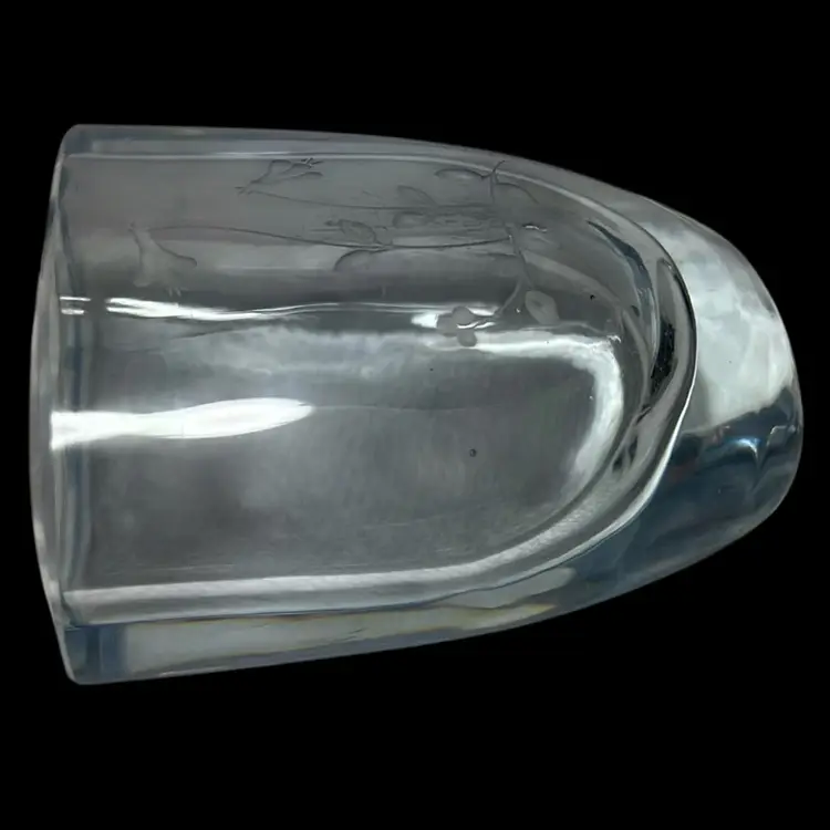 Strombergshyttan -Sweden Crystal Etched Vase. Has Etched Flowers On Front