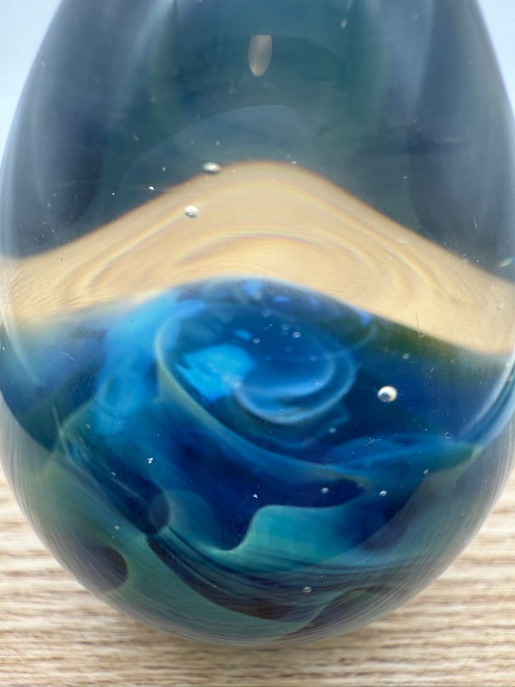 Seegers & Fein Art Glass Egg Paperweight