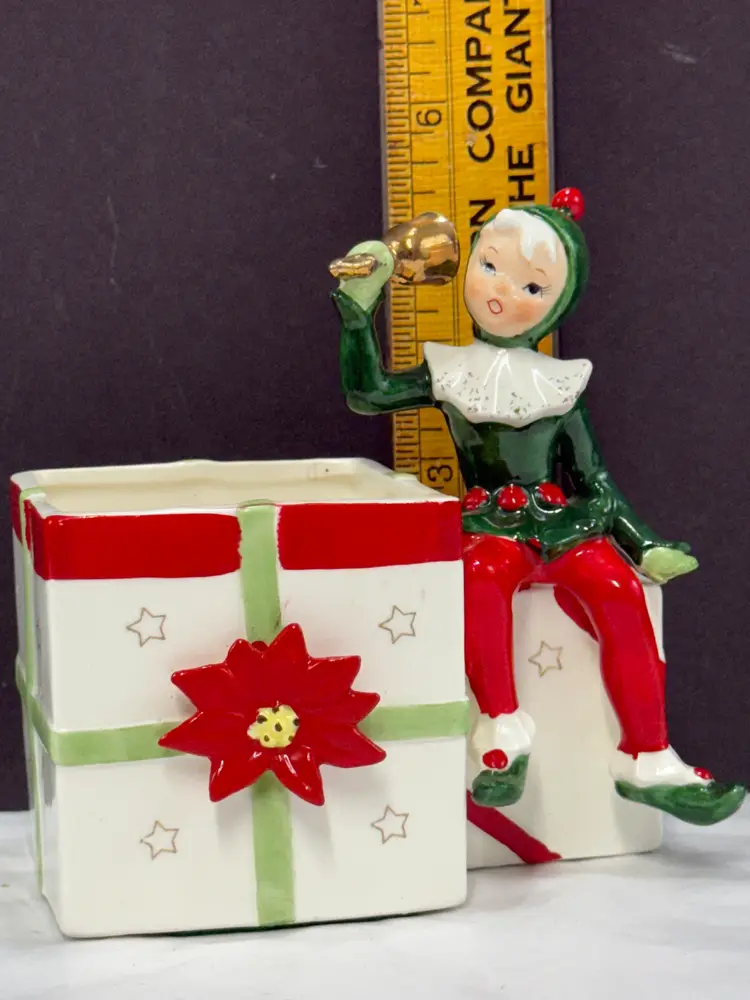 Pixie Elf Poinsettia Bell Ringer Planter
