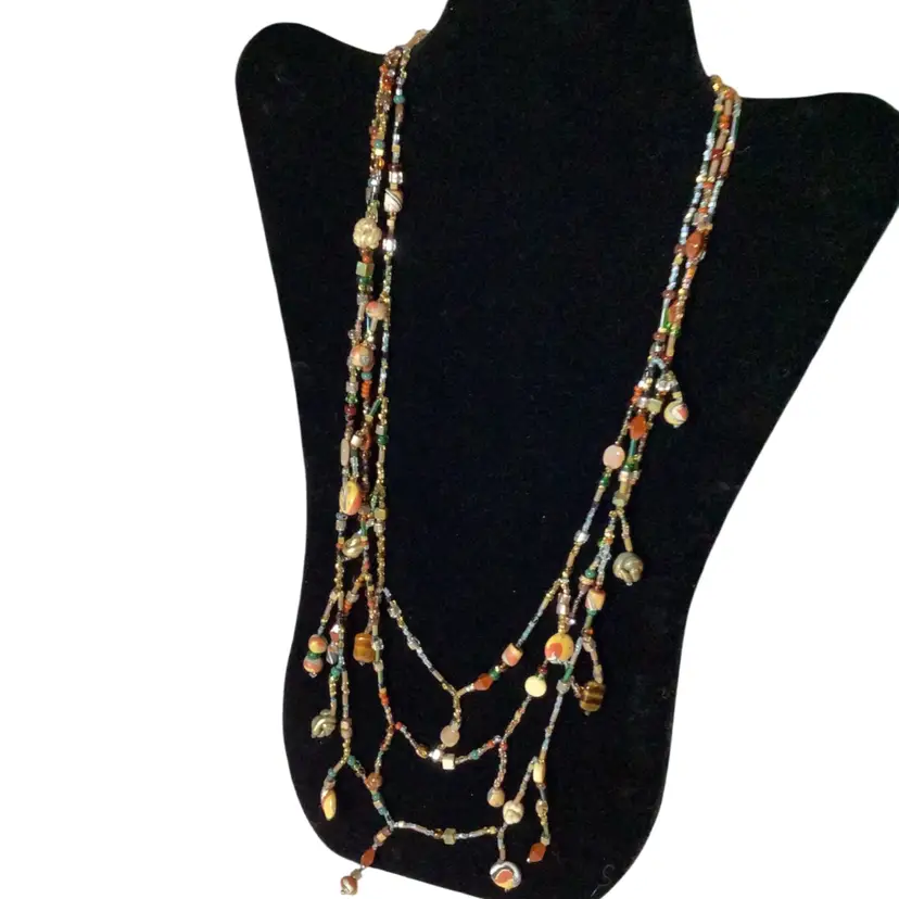 3 Strand Glass Bead Necklace