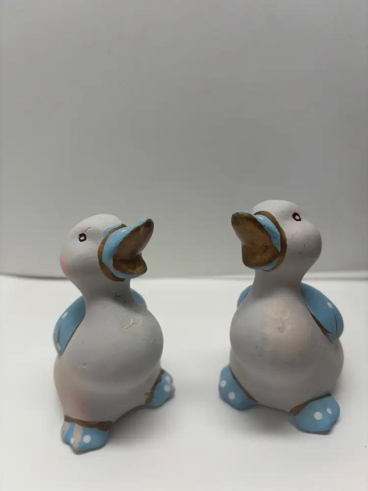 VTG Duck Shakers Blue Details Well loved condition Display or craft project worthy!