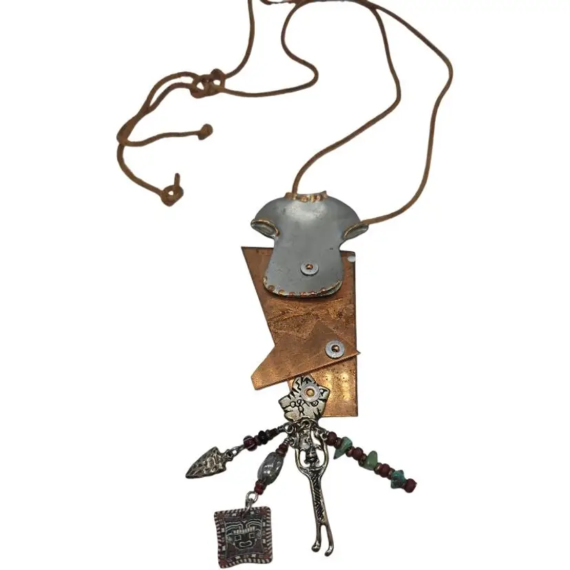 Quirky Mixed Metal Pendant Necklace