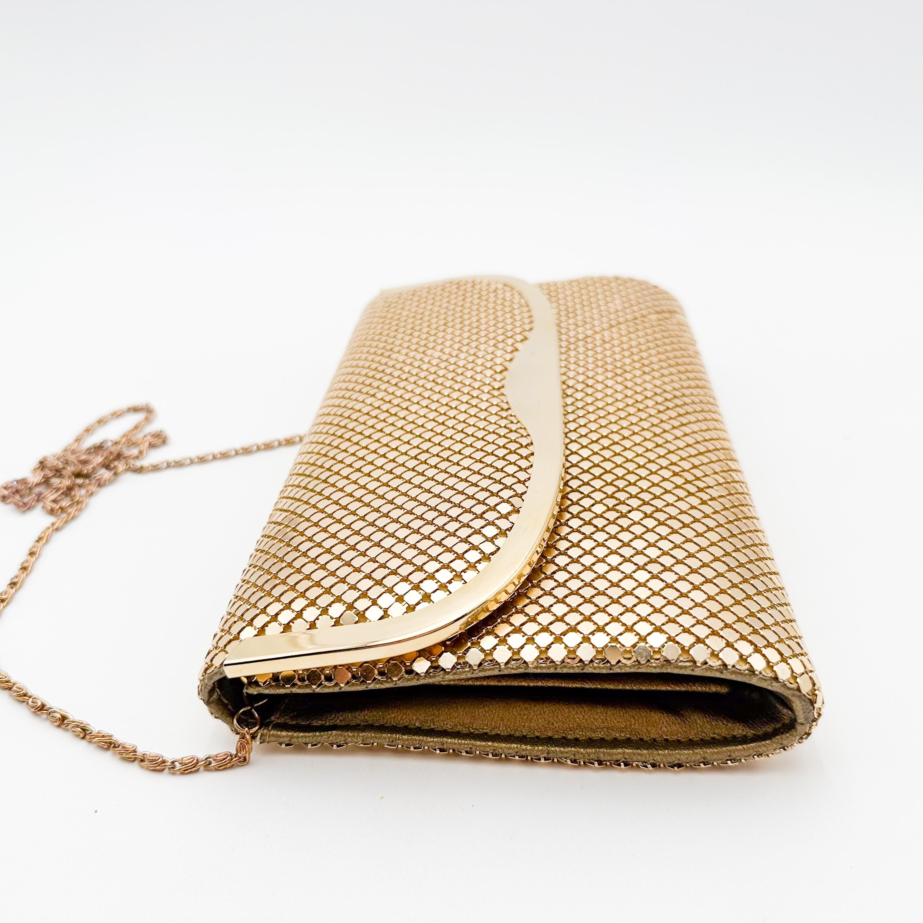 Niknax · Vintage Gold Tone Mesh Clutch Handbag Purse Chain Strap