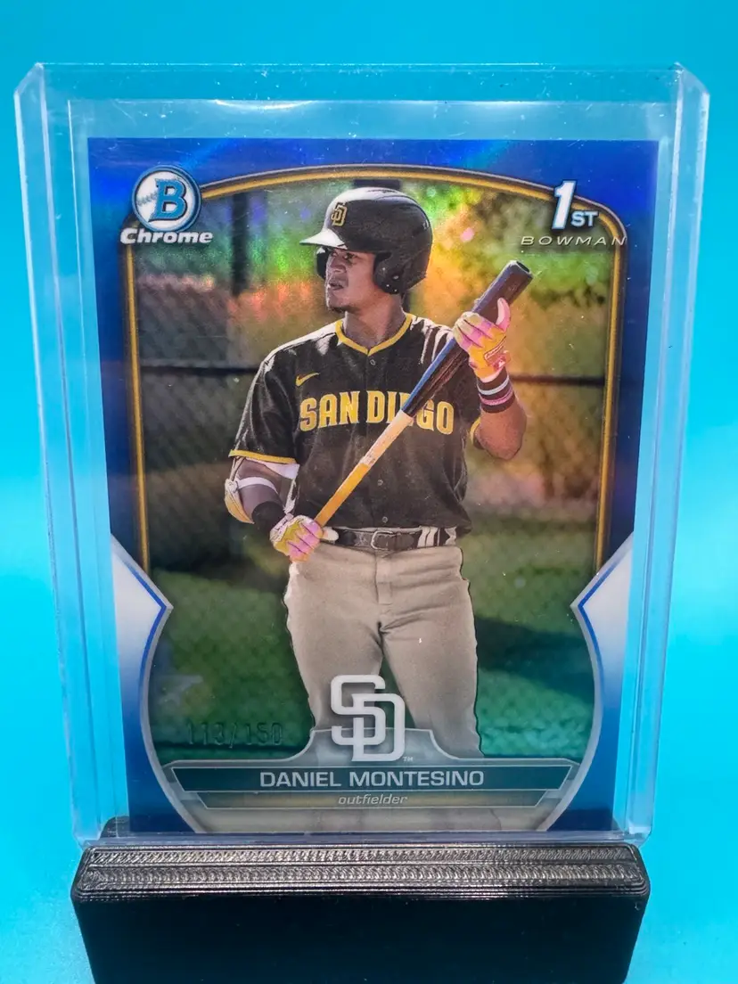 Daniel Montesino 1st Bowman Chrome Blue Refractor /150 San Diego Padres