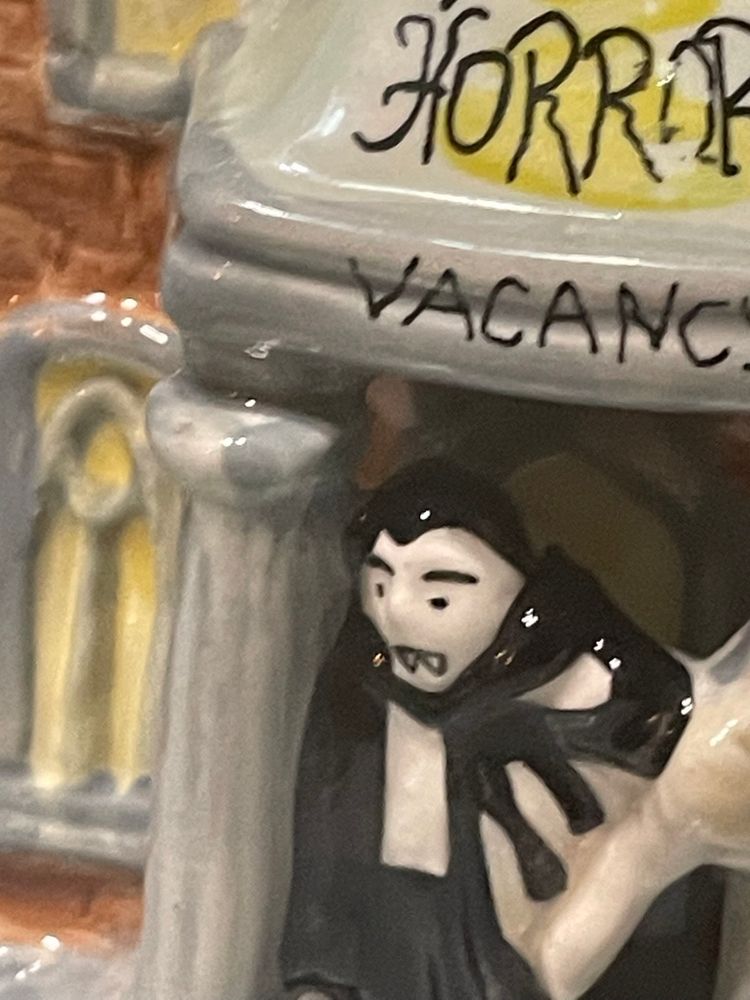 Blue Sky “Hotel of Horrors” Vampire 11” Tall Tea Light Candle House Halloween