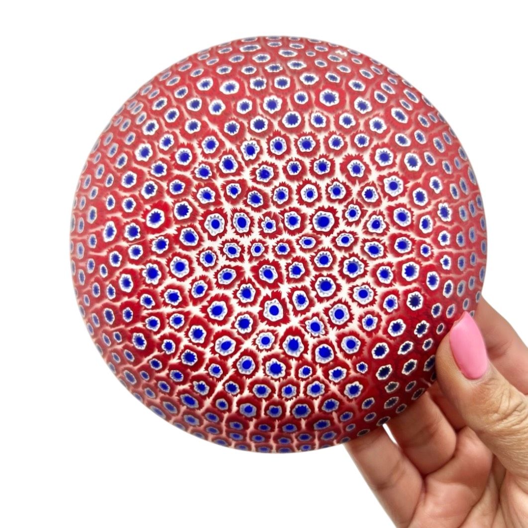 Rare Ercole Moretti Murano Matte Glass Millefiori Glass Dish