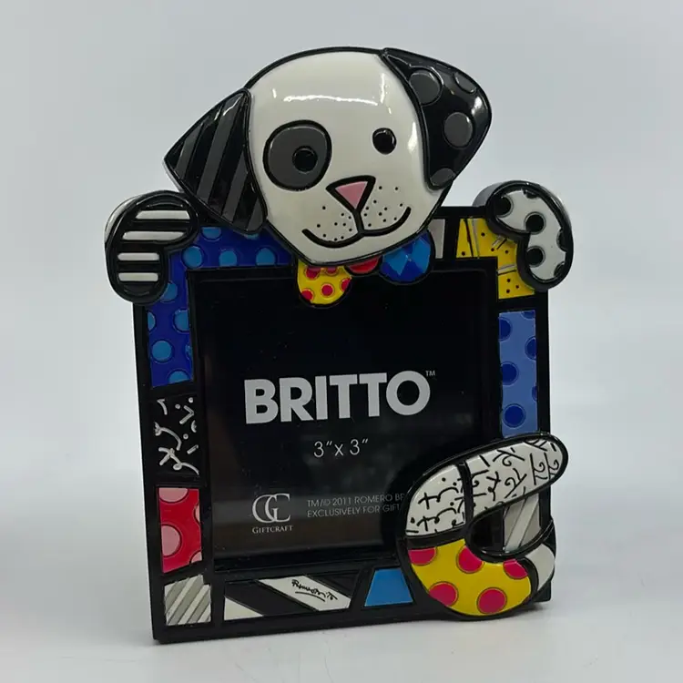Romero Britto Dalmation Picture Photo Frame Dog Pet 3"x3" Retired
