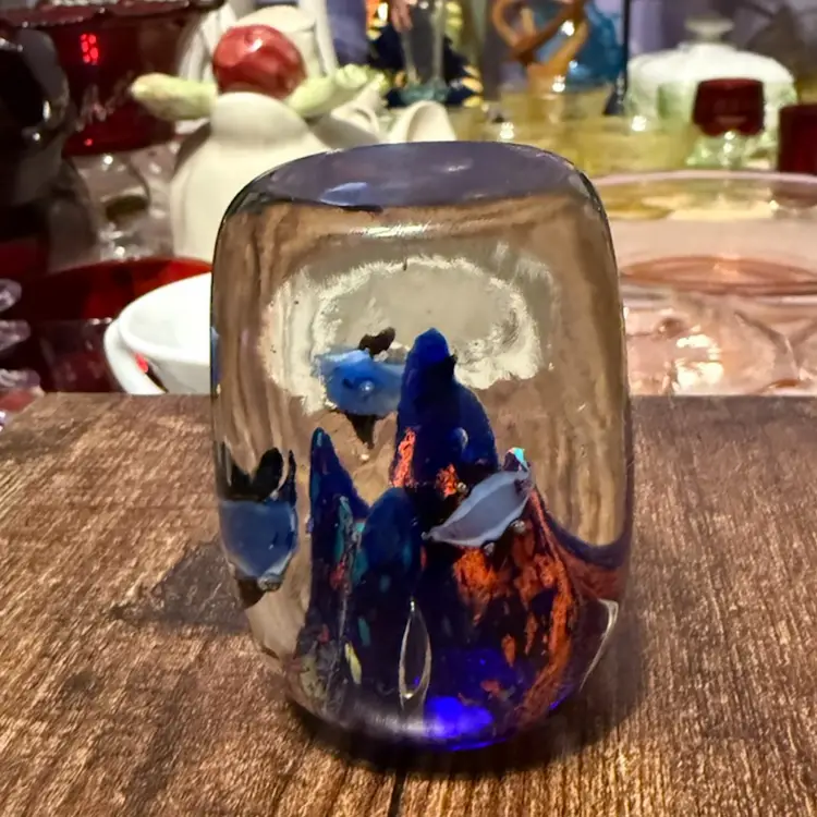 Vintage Underwater Art Glass Paperweight