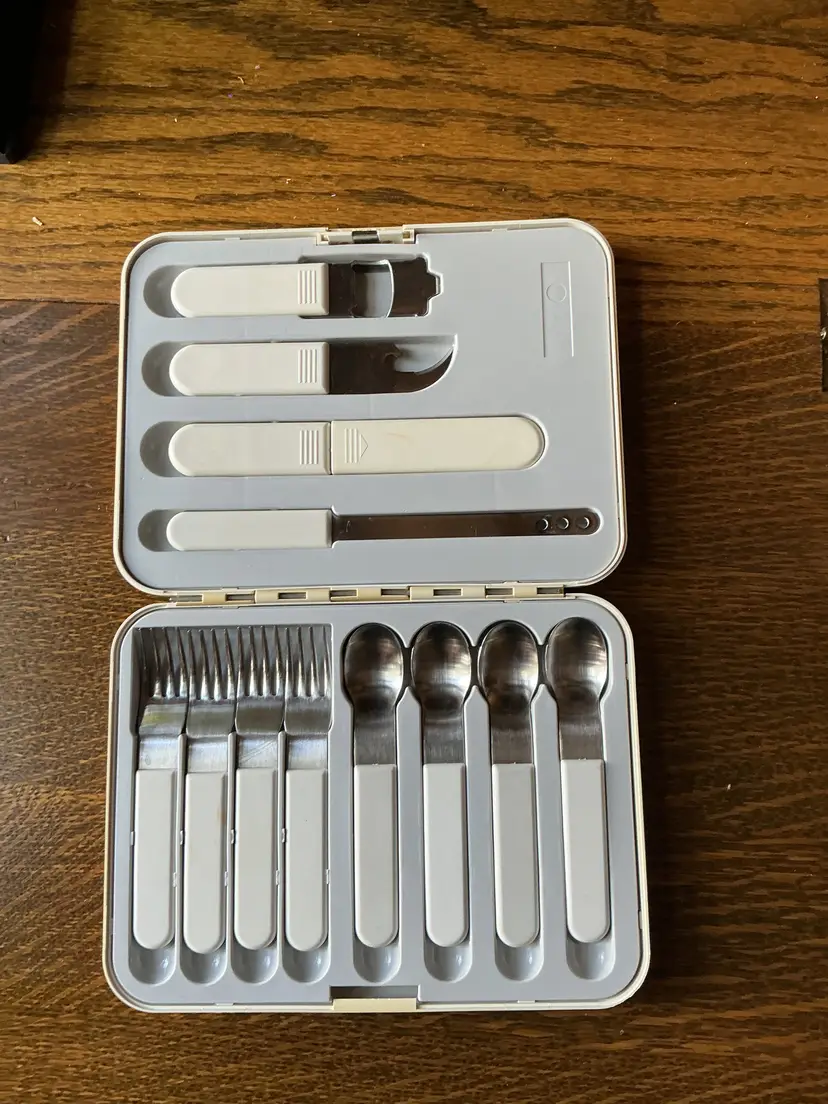 Vintage Twin Bird Japan Portable Picnic Cutlery Set