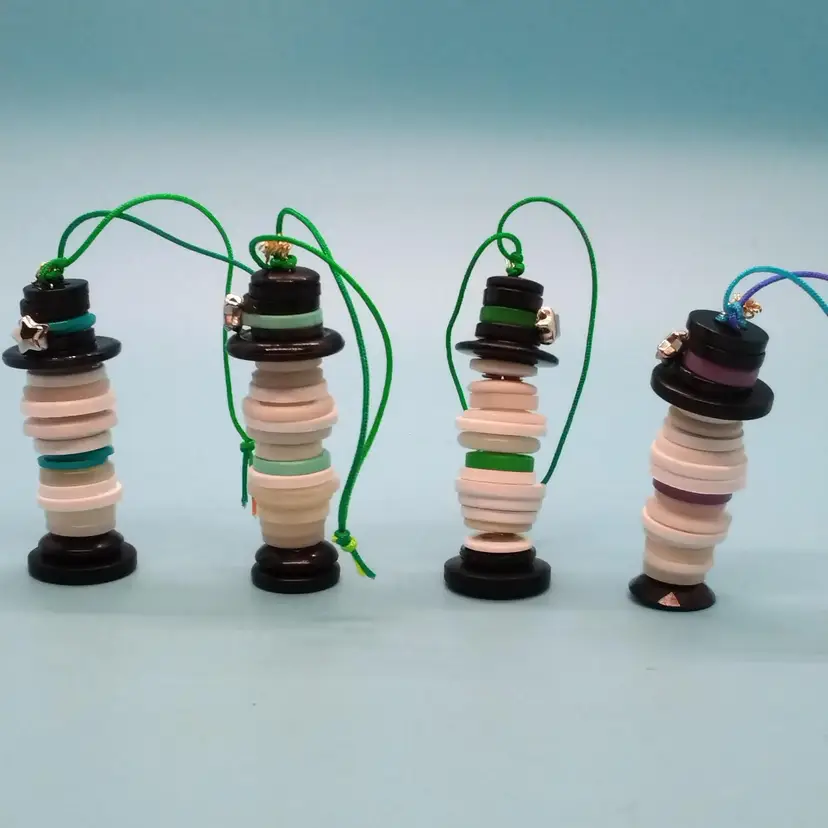 Button MINI Snowmen, Group Of Four