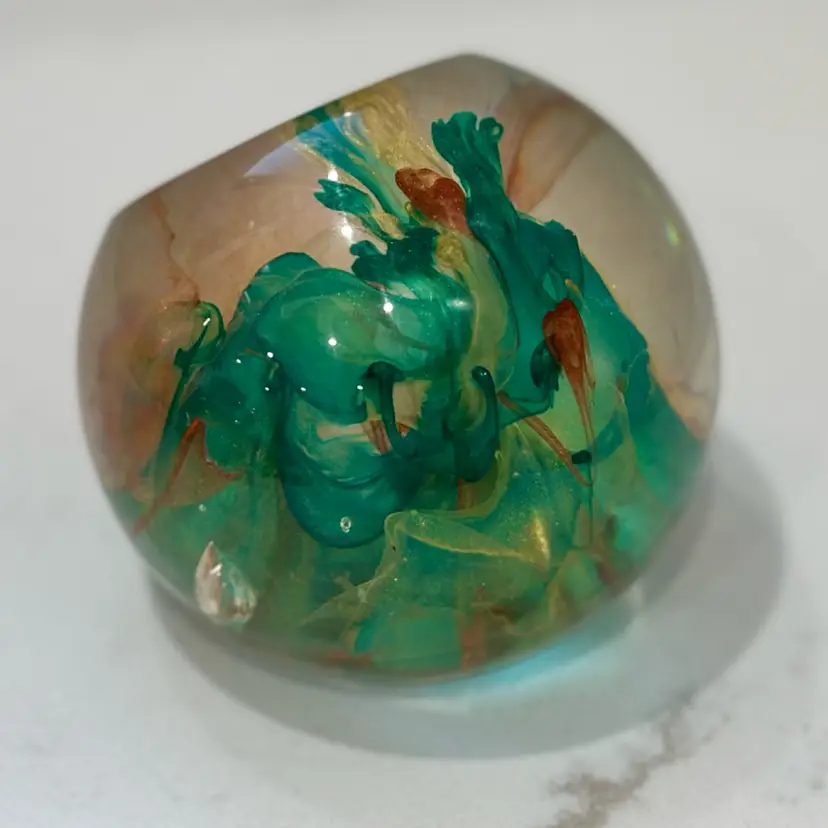 Lucite Acrylic Two Sided Paperweight - 3” T