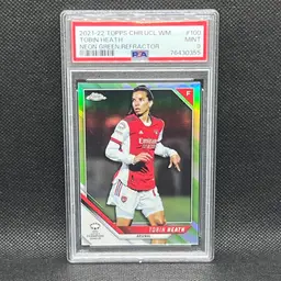 Tobin Heath 21/22 Topps Chrome UEFA Women Neon Green Refractor /99 PSA 9 Arsenal Soccer Card