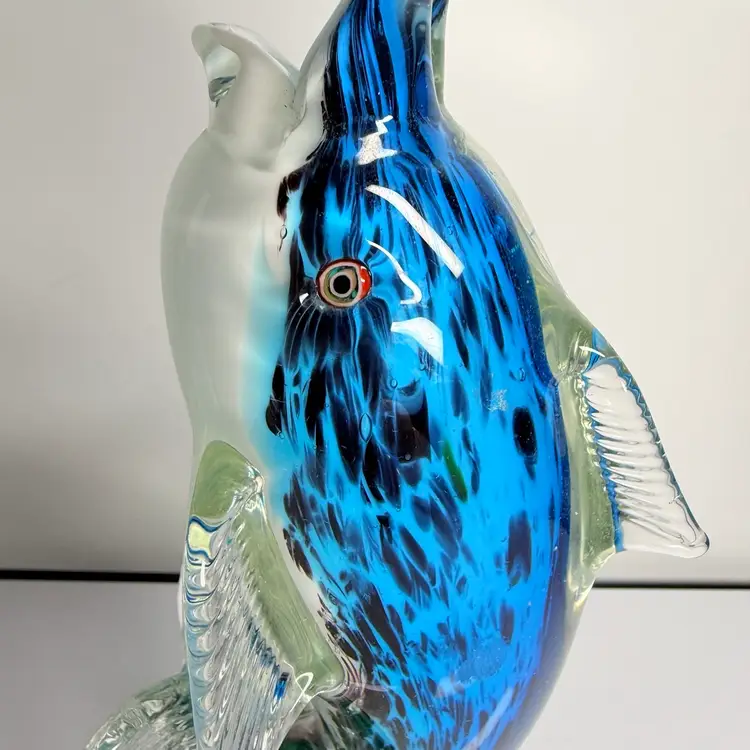 Art Glass Fish Dolphin Sculpture 9”