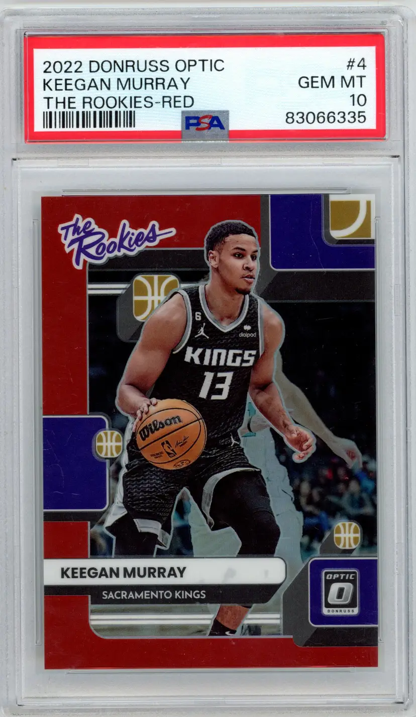 2022 Donruss Optic KEEGAN MURRAY RC The Rookies Red /99 SP #4 KINGS PSA 10 GEM MT