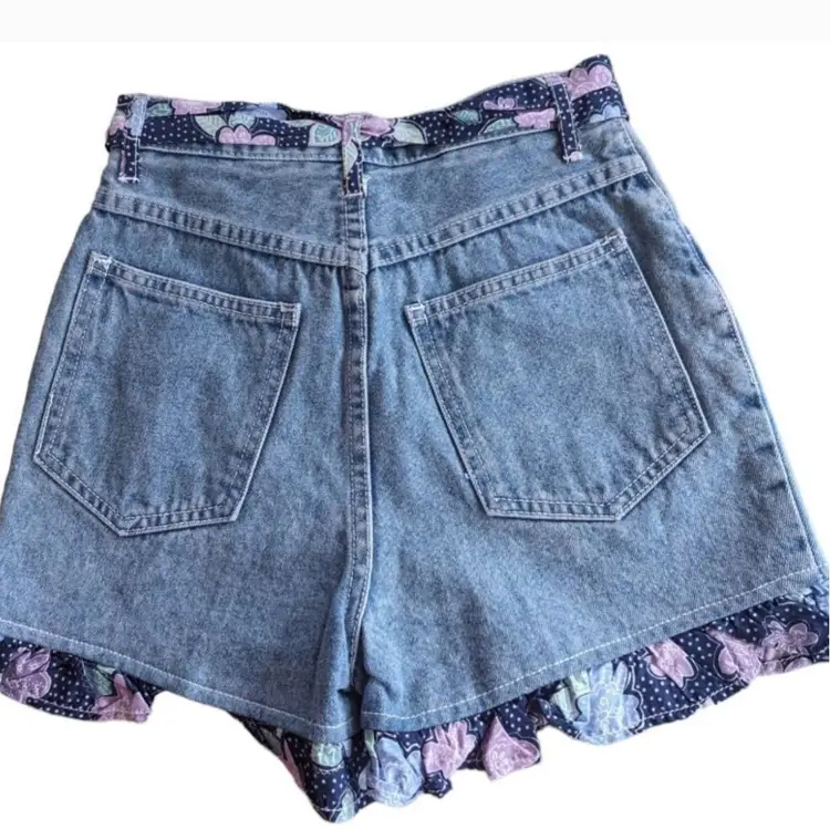 Stefano women's Jean shorts with floral belt