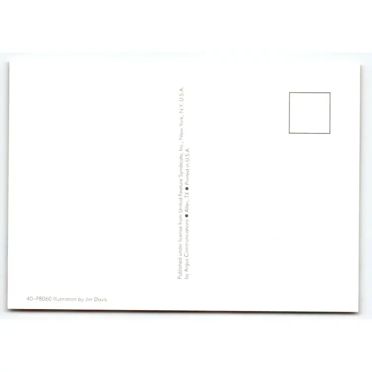 Garfield Cat Postcard Send Reinforcements Jim Davis Comic Orange Tabby 1978