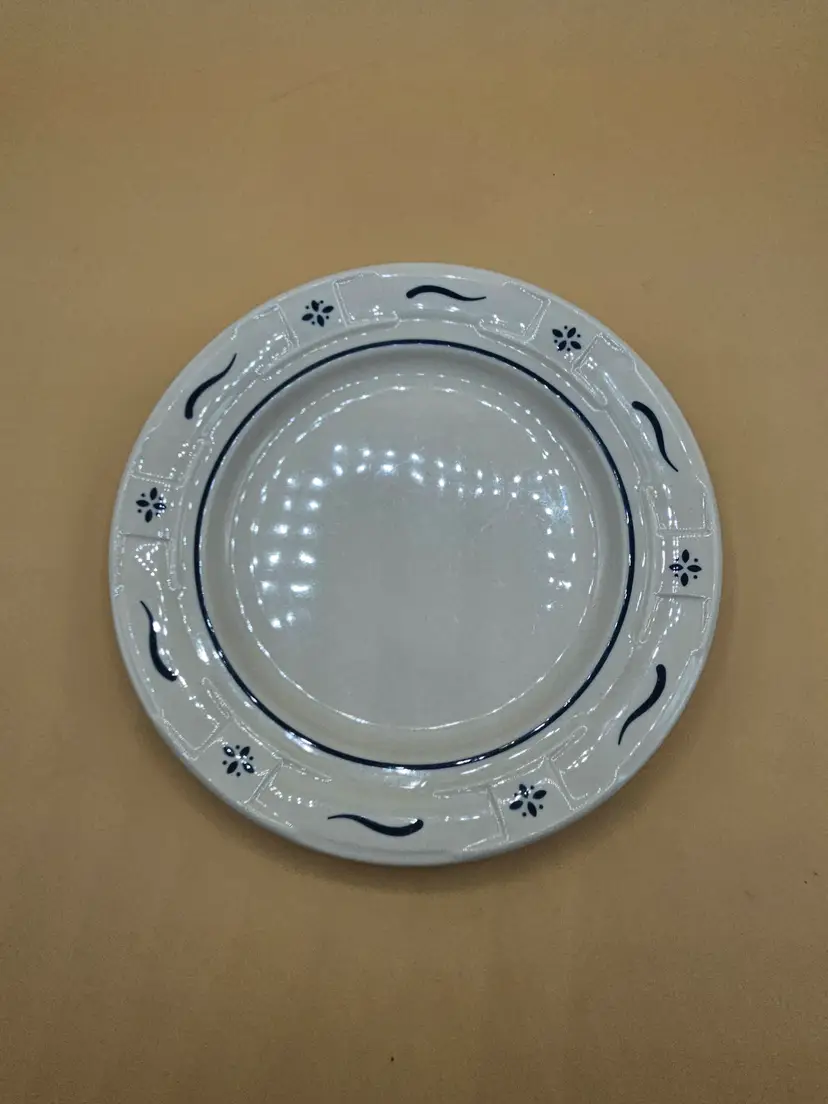 Longaberger Pottery Blue Woven Traditions 7" Salad, Bread, Dessert Plate