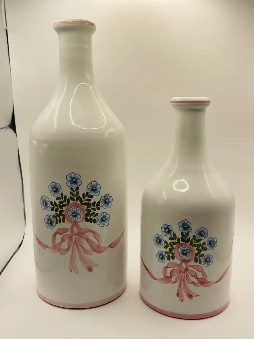 Hand Painted Italian Pottery/Ceramic Jugs/Bottles