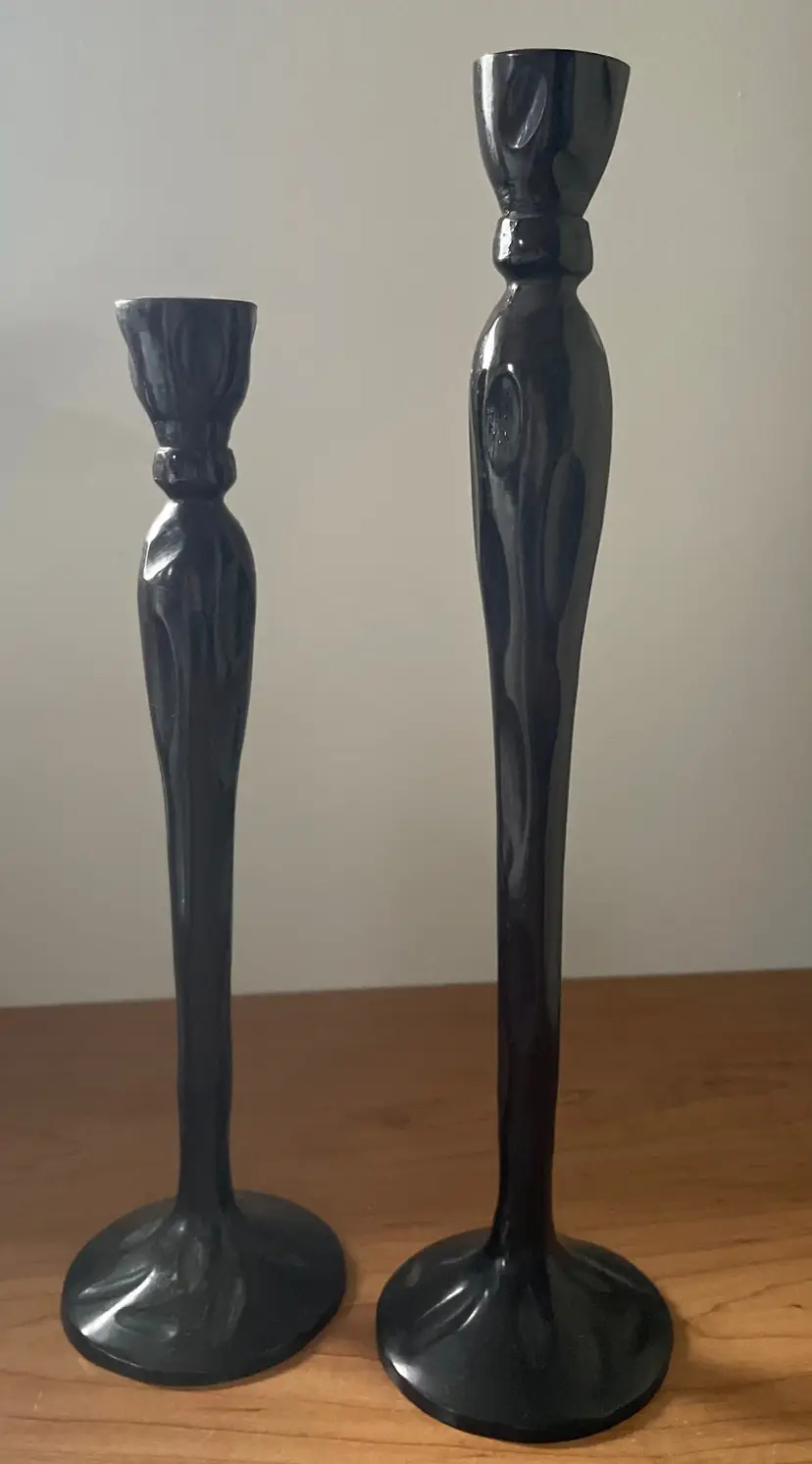 Rustic Black Metal Candle Stick Holders