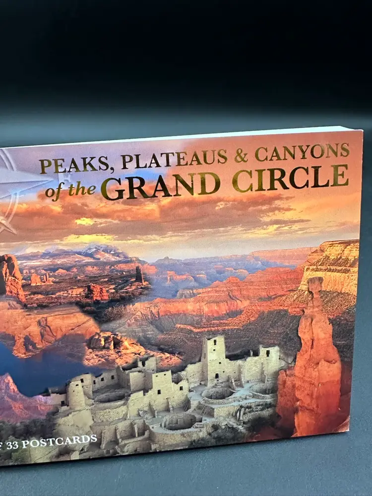 Peaks, Plateaus & Canyons of the Grand Circle Postcard Book, 33 Postcards, Like New Condition