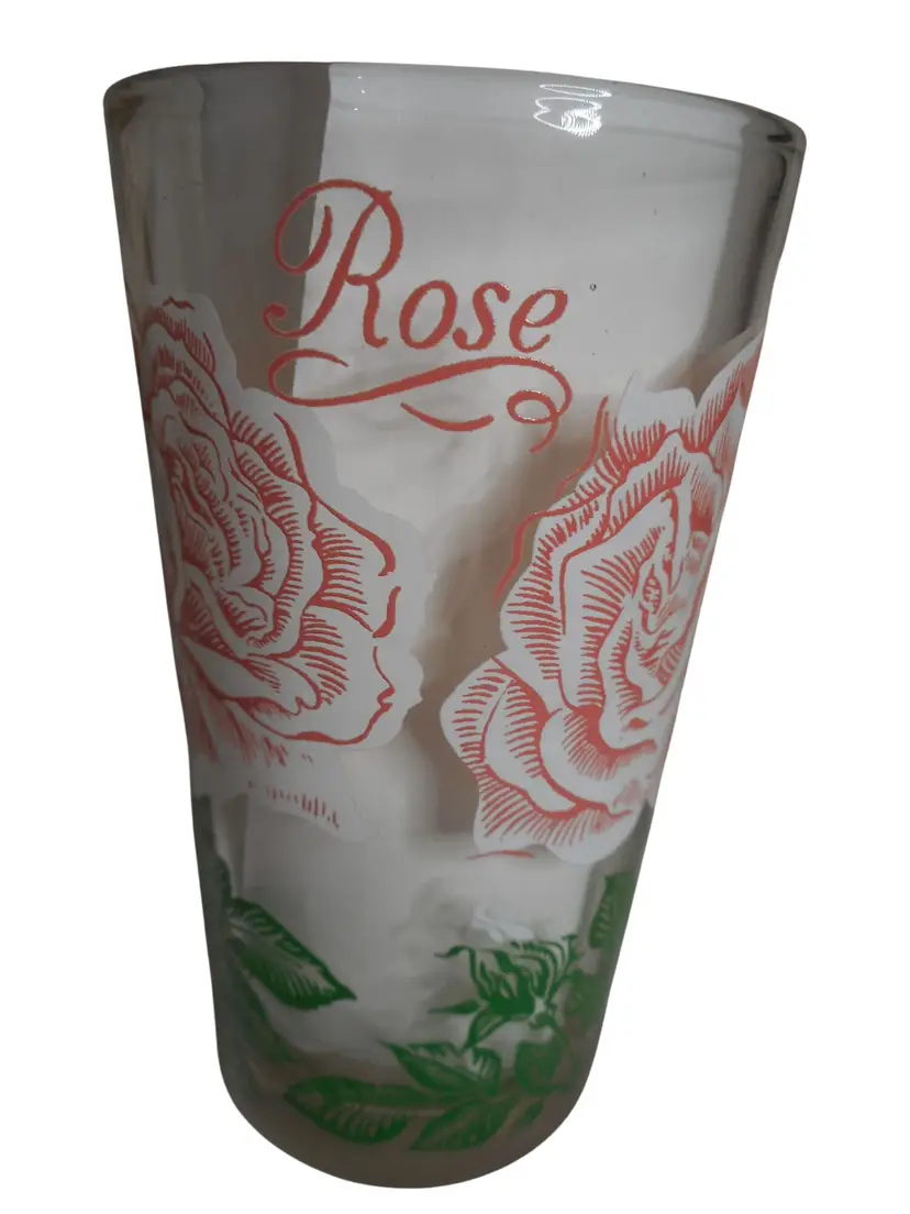 MCM Boscul Peanut Butter Drinking Juice Glass Tumbler White Rose Estate 5" #2