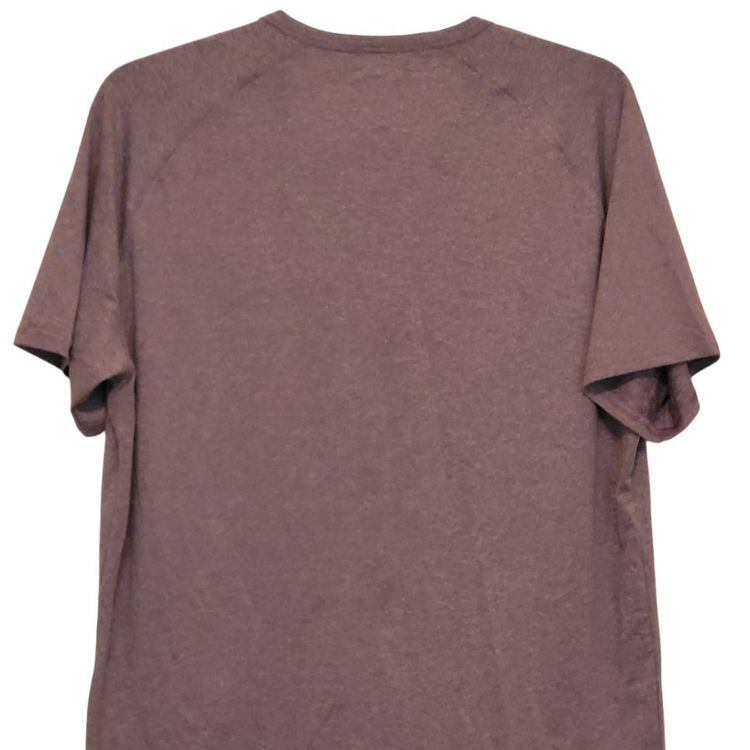01.Algo Performance Short Sleeve Button Front Henley Shirt Mens Large Burgundy