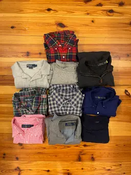10 Men’s Ralph Lauren, polo Ralph Lauren, button down, sweaters, pullovers, t-shirts and quarter zip Wholesale lot