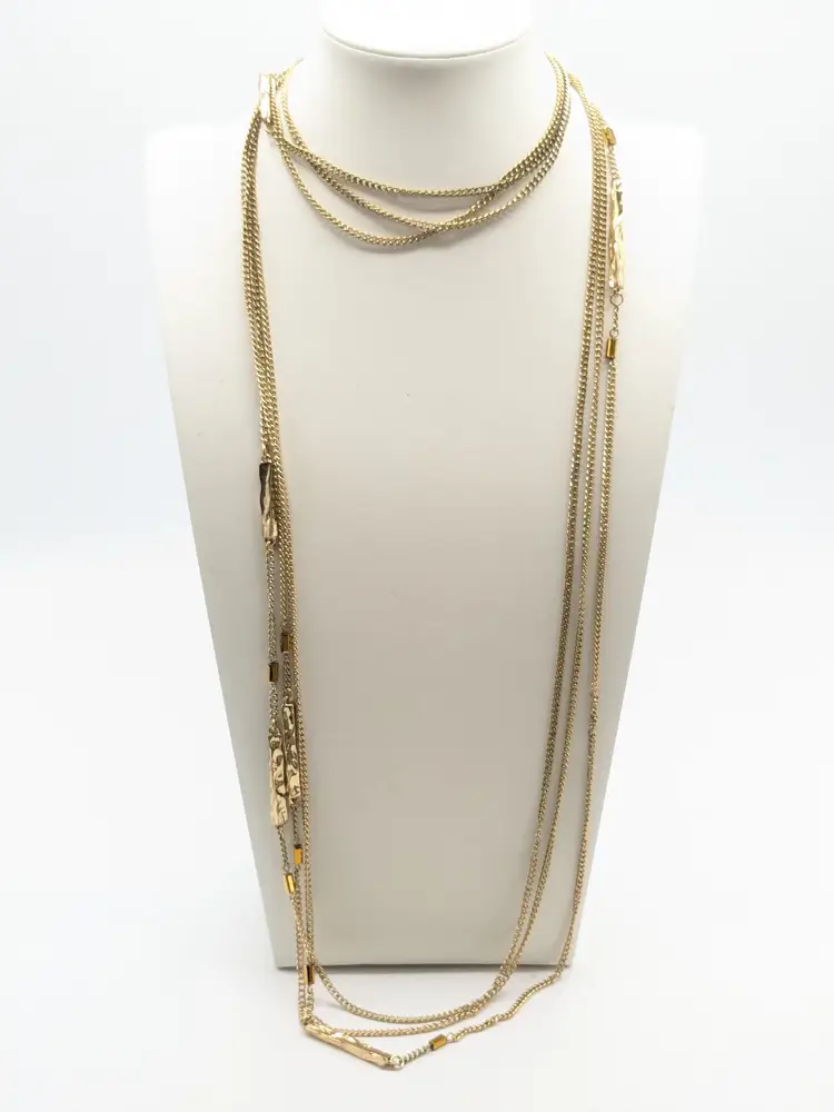Charming Charlie Gold Tone Triple Chain Necklace