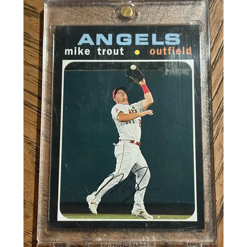 2020 Topps Heritage Action Mike Trout Angels