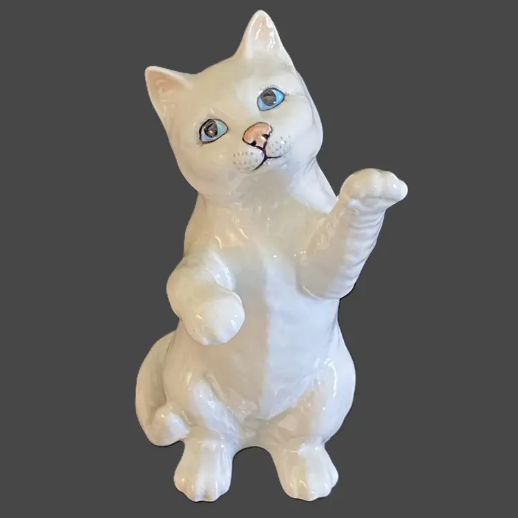 Vintage Beswick Cat Figurine, Sitting On Hind Legs #1883, Playful Kitten, Made In England