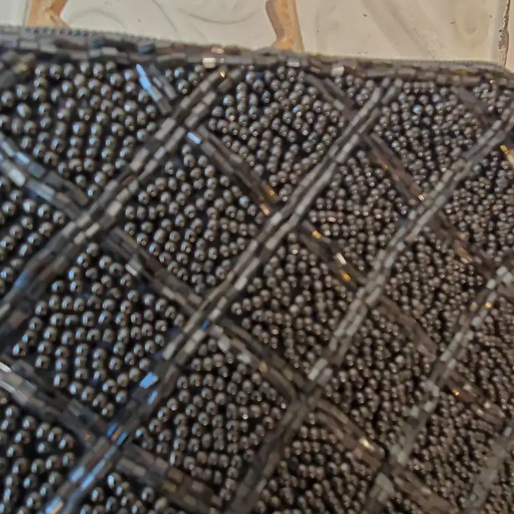 Black Seed Bead Lancome Mini Clutch Coin Purse