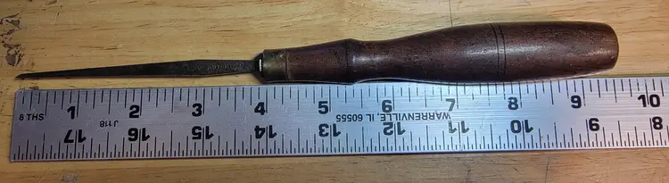 Vintage W. Butcher Tapered Paring Chisel, 1/8" Blade, Sheffield England, Rare Pattern