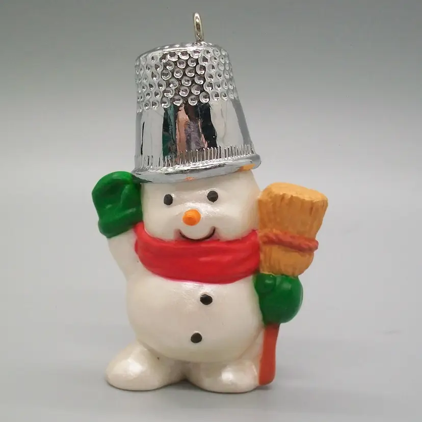 Hallmark Keepsake Ornament 1988 Thimble Snowman 11th in Thimble Series