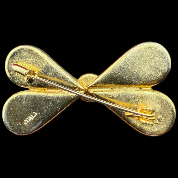 Micro Mosaic Pink Bow Brooch 1.75”