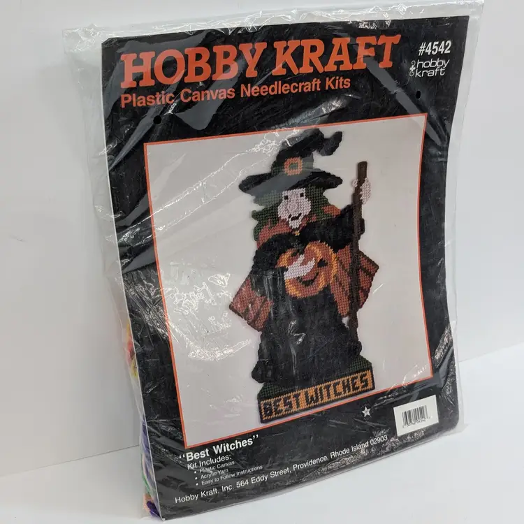 Vintage Hobby Kraft 4542 Best Witches Plastic Canvas Needlecraft Halloween + CAT Pattern